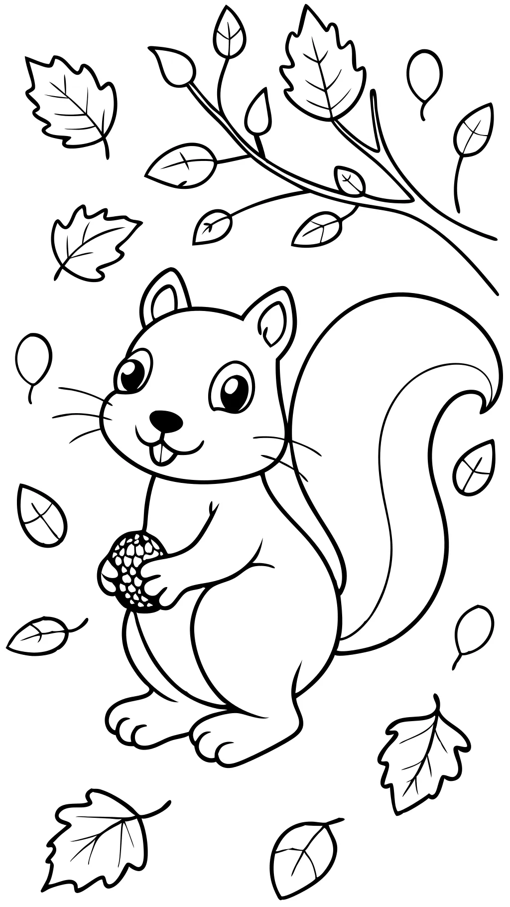 cute squirrel coloring page